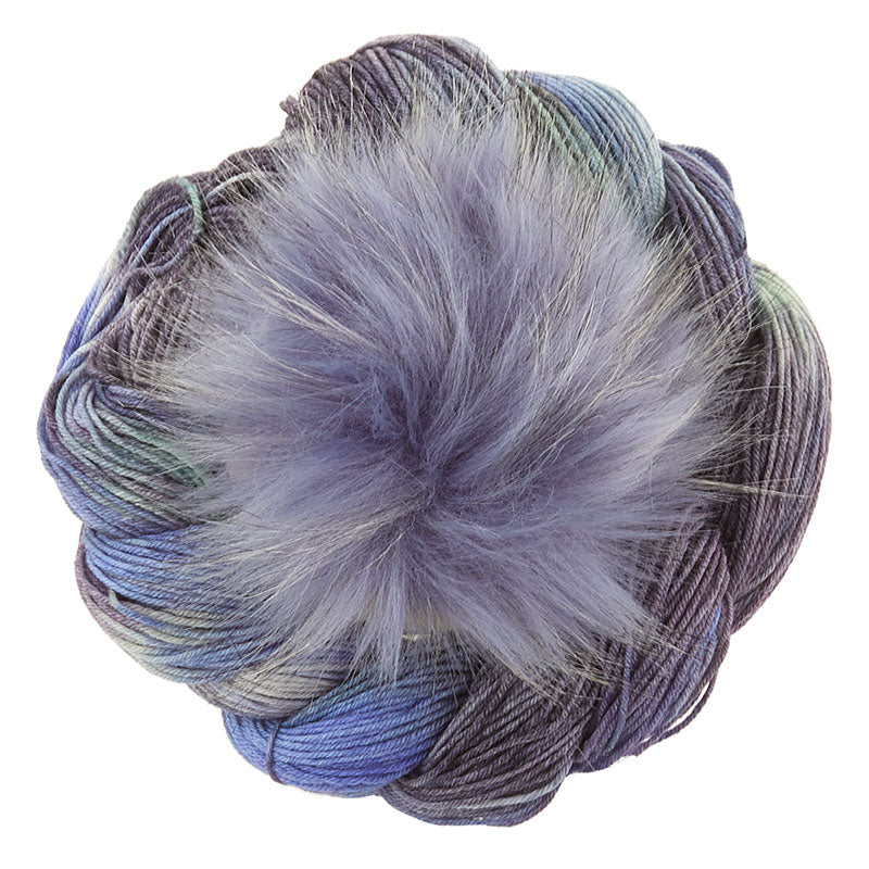 Conspiring Brioche Hat Knit Kit - Provence Yarn + Blue Budgerigar Pom