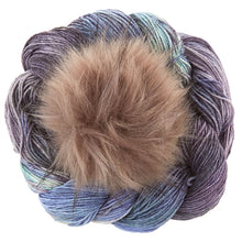 Load image into Gallery viewer, Conspiring Brioche Hat Knit Kit - Provence Yarn  + Tasmanian Otter Pom
