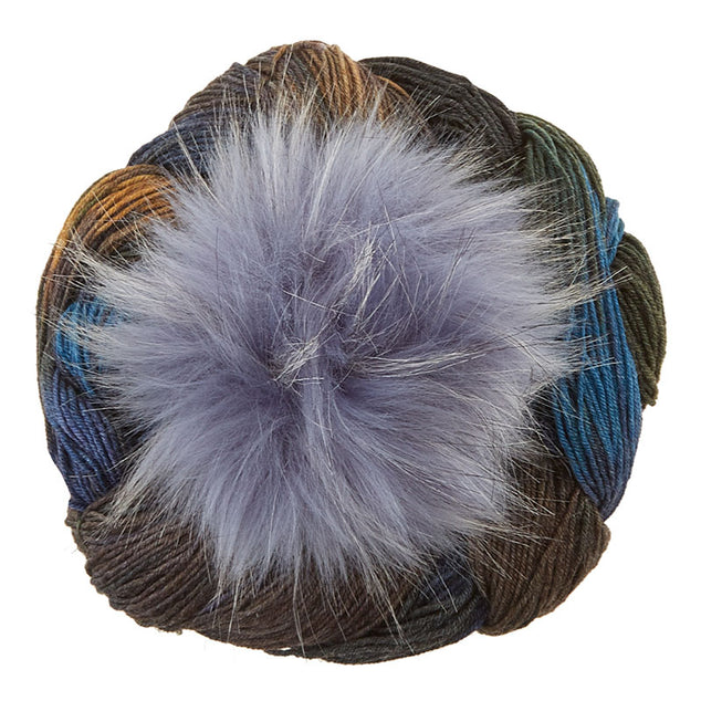 Conspiring Brioche Hat Knit Kit - Stellar Yarn + Blue Budgerigar Pom