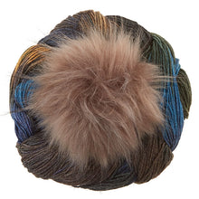 Load image into Gallery viewer, Conspiring Brioche Hat Knit Kit - Stellar Yarn  + Tasmanian Otter Pom
