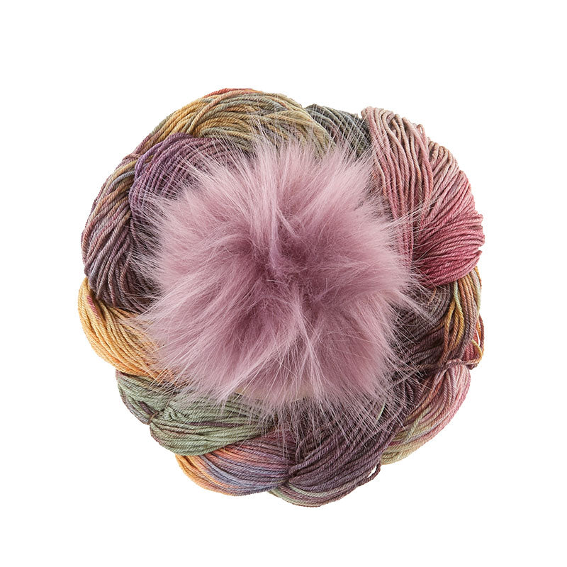 Conspiring Brioche Hat Knit Kit - Wildflowers Yarn + Purple Finch Pom
