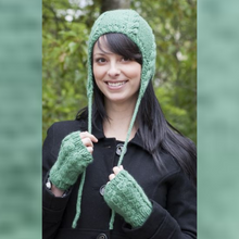 Load image into Gallery viewer, Cozy Cabled Hat and Mitts Knit Kit

