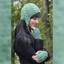 Load image into Gallery viewer, Cozy Cabled Hat and Mitts Knit Kit
