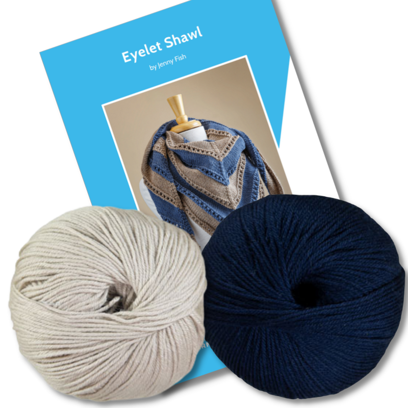 Eyelet Shawl Knit Kit