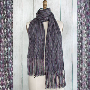 Fringed Violet Scarf Knit Kit