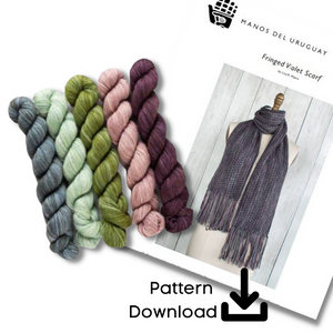 Fringed Violet Scarf Knit Kit