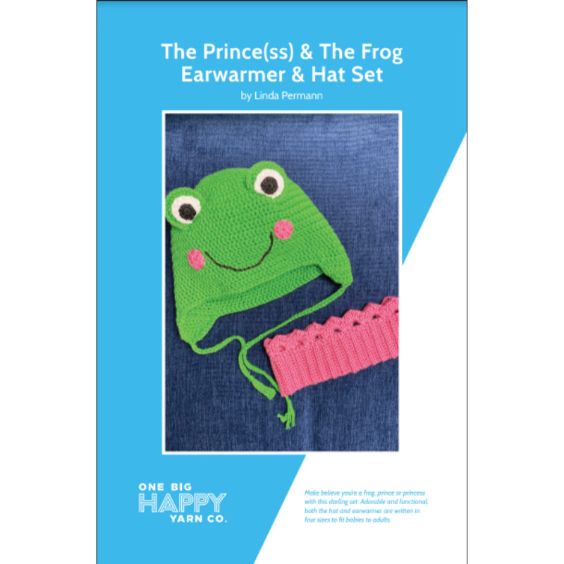 The Prince(ss) & The Frog Hat and Crown Ear Warmer Printed Crochet Pattern
