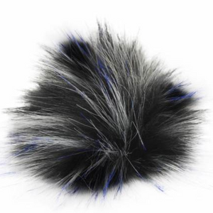 5” Diameter Fur Pom Pom with Press Snap Button for Knitted Hat Beanie Hats  (Orange top)