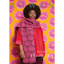 Load image into Gallery viewer, Cover image - This striking stole uses just two shades of the beautiful Felted Tweed and is worked in a combination of the intarsia and fairisle techniques. Designed by Kaffe Fassett, the stole has a moss stitch border, large rose motif
