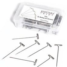 Load image into Gallery viewer, Knitter&#39;s Pride Plastic box of Steel T-Pins for blocking knitting and crochet proejcts
