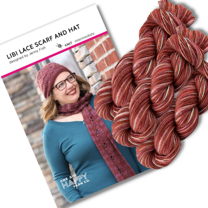 Libi Lace Scarf and Hat Set Knit Kit