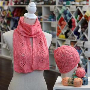 Libi Lace Scarf and Hat Set Printed Knitting Pattern