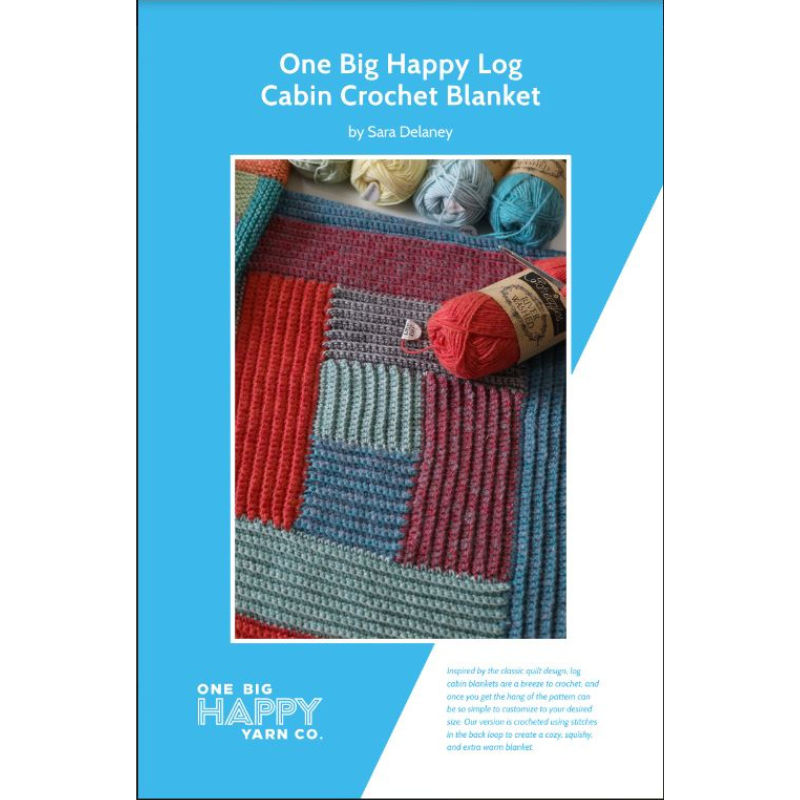 Log Cabin Blanket Printed Crochet Pattern