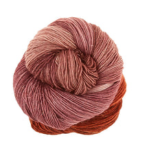 Load image into Gallery viewer, Skein of Madelinetosh TML + Copper Sock weight yarn in color Love the Wine Youre With (Purple) for knitting and crocheting.
