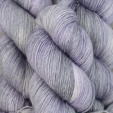 Load image into Gallery viewer, Skein of Madelinetosh Tosh Sock Sock weight yarn in the color Moonstone (Gray) for knitting and crocheting.
