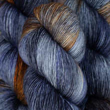 Load image into Gallery viewer, Skein of Madelinetosh Tosh Vintage Worsted weight yarn in the color Antique Moonstone (Multi) for knitting and crocheting.
