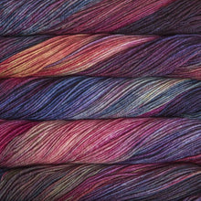 Load image into Gallery viewer, Skein of Malabrigo Arroyo Sport weight yarn in the color Aniversario (Multi) for knitting and crocheting.
