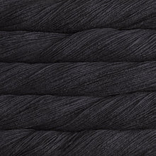 Load image into Gallery viewer, Skein of Malabrigo Arroyo Sport weight yarn in the color Black (Black) for knitting and crocheting.
