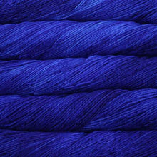 Load image into Gallery viewer, Skein of Malabrigo Arroyo Sport weight yarn in the color Matisse Blue (Blue) for knitting and crocheting.

