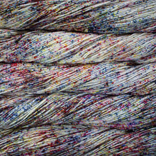 Load image into Gallery viewer, Skein of Malabrigo Arroyo Sport weight yarn in the color Moon Trio Full (Multi) for knitting and crocheting.
