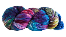 Load image into Gallery viewer, Skein of Manos del Uruguay Alegria Space-Dyed Sock weight yarn in the color Manglar (Blue) for knitting and crocheting.
