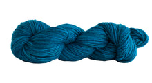 Load image into Gallery viewer, Skein of Manos del Uruguay Silk Blend DK weight yarn in the color Juniper (Blue) for knitting and crocheting.
