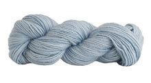 Load image into Gallery viewer, Skein of Manos del Uruguay Silk Blend DK weight yarn in the color Powder (Blue) for knitting and crocheting.
