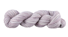 Load image into Gallery viewer, Skein of Manos del Uruguay Silk Blend Space-Dyed DK weight yarn in the color La Perla (Purple) for knitting and crocheting.
