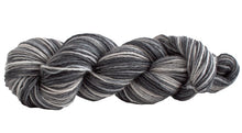 Load image into Gallery viewer, Skein of Manos del Uruguay Silk Blend Space-Dyed DK weight yarn in the color Zebra (Gray) for knitting and crocheting.
