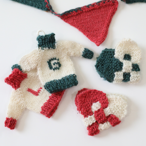 Holiday Ornaments and Banner Printed Knitting Pattern