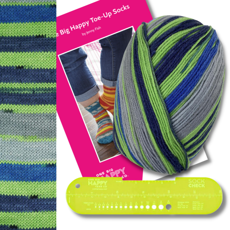 One Big Happy Toe-Up Socks Knit Kit