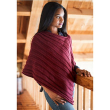 Load image into Gallery viewer, A beautiful poncho knitted with Berroco Vintage yarn. and a pattern from the Olive Poncho Knit Kit.
