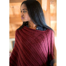 Load image into Gallery viewer, A beautiful poncho knitted with Berroco Vintage yarn. and a pattern from the Olive Poncho Knit Kit.
