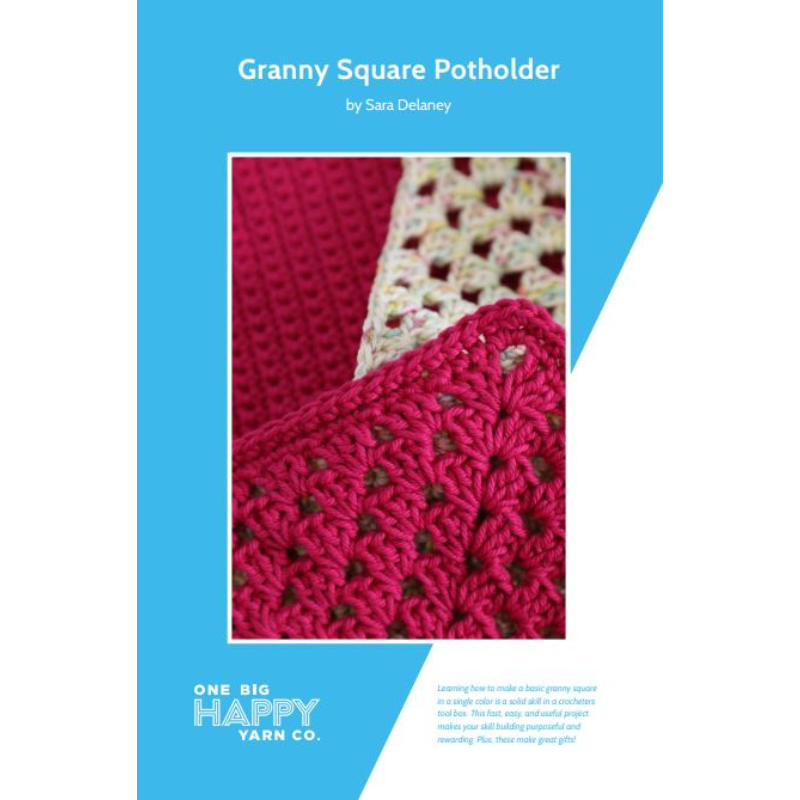 One Big Happy Granny Square Potholder Printed Crochet Pattern