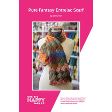 Load image into Gallery viewer, The pattern cover for the Pure Fantasy Entrelac Scarf is shown.
