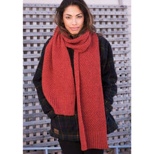 Load image into Gallery viewer, A beautiful scarf knitted with Berroco Vintage DK yarn and a pattern from the Quinn Scarf Knit Kit.
