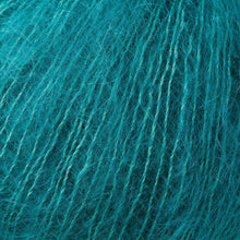 Load image into Gallery viewer, Skein of Rowan Kidsilk Haze Lace weight yarn in the color Alhambra (Blue) for knitting and crocheting.

