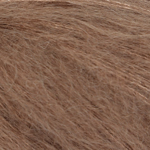 Skein of Rowan Kidsilk Haze Lace weight yarn in the color Branch (Brown) for knitting and crocheting.