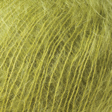 Load image into Gallery viewer, Skein of Rowan Kidsilk Haze Lace weight yarn in the color Jelly (Green) for knitting and crocheting.
