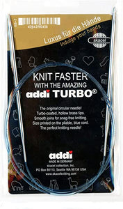 16 inch length Addi Turbo Circular Knitting Needles, available individually in various needle sizes.