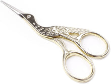 Load image into Gallery viewer, Stainless steel Stork-shaped Scissors for cutting yarn while knitting or crocheting.
