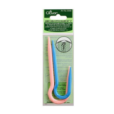 Set of 2 Clover Jumbo Cable Stitch Holders in packaging.