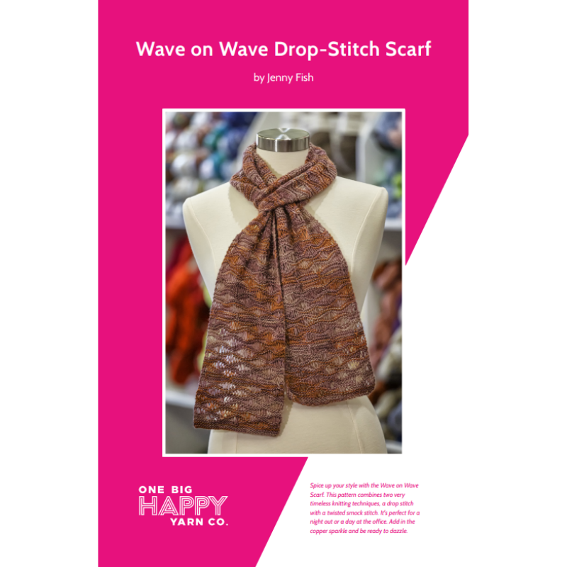Wave on Wave Drop-Stitch Scarf PDF Knitting Pattern