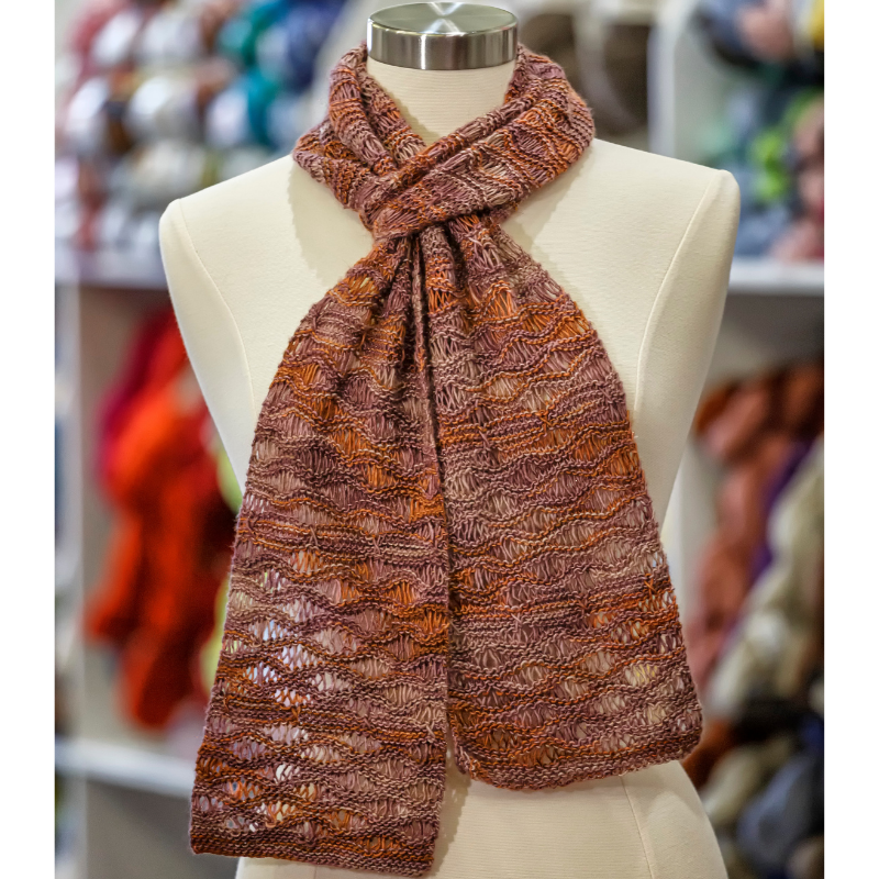 Wave on Wave Drop-Stitch Scarf Knit Kit