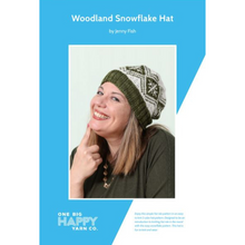 Load image into Gallery viewer, Woodland Snowflake Hat Printed Knitting Pattern

